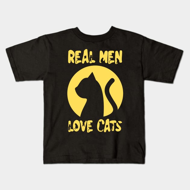 Real Men Love Cats Kids T-Shirt by Teewyld